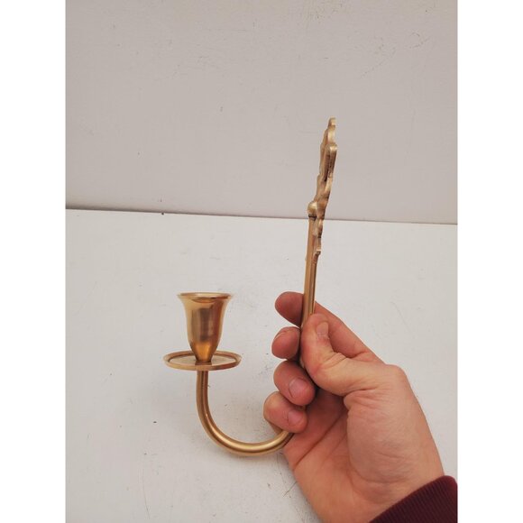 vintage Brass Wall Sconce Candle holder brass wall sconces candle sconces - Picture 5 of 10